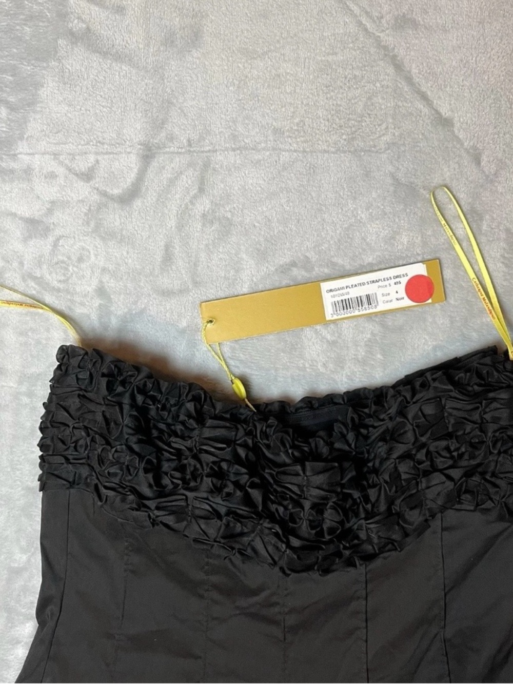 Catherine Malandrino Origami Pleated Strapless Dress Black Size 4 NWT - Picture 4 of 10